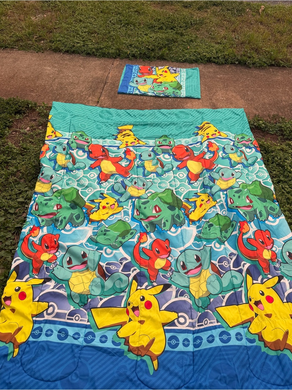 Collectible: Twin Pokemon Comforter and Pillowcase. EUC